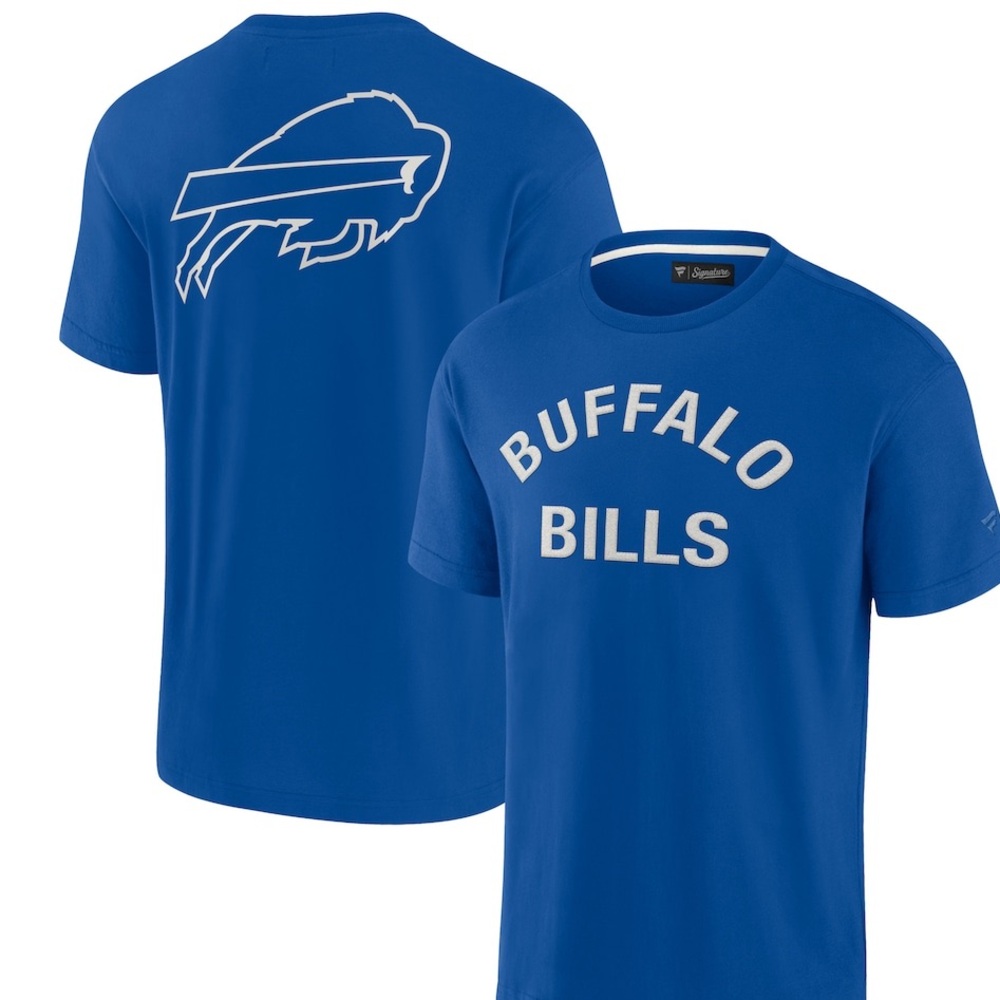 FANATICS SIGNATURE MENS BUFFALO BILLS BRUSHED COTTON T-SHIRT BLUE LARGE NWOT